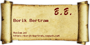 Borik Bertram névjegykártya